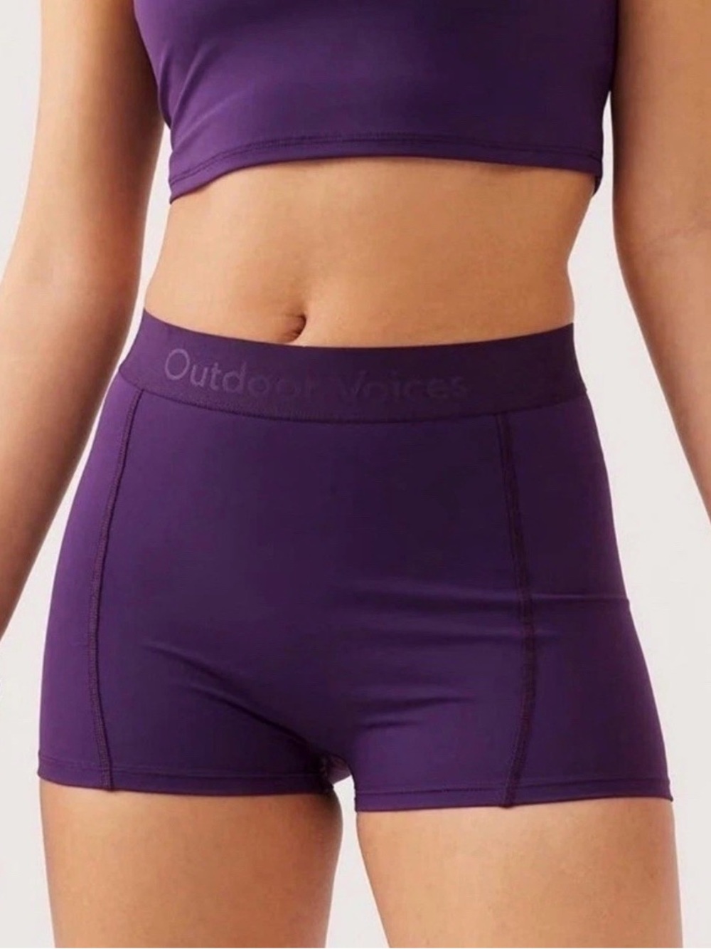 Outdoor Voices Womens Small  Zoom 1.5 Bloomer Shorts Acai Purple Stretch